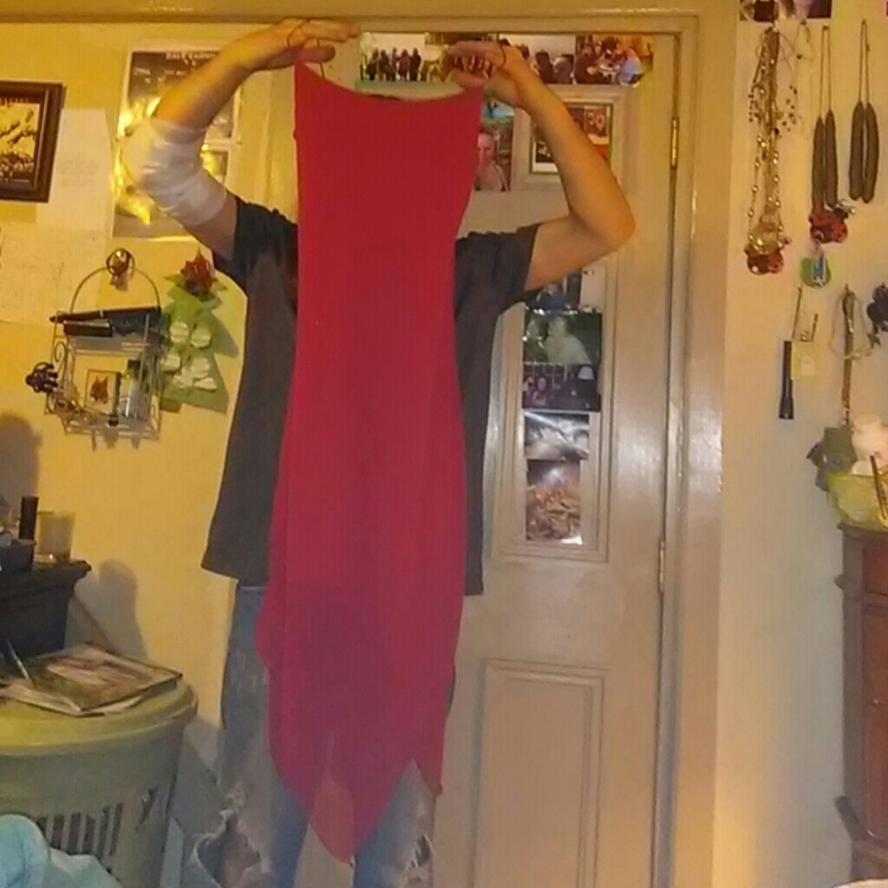 Red spaghetti strap dress